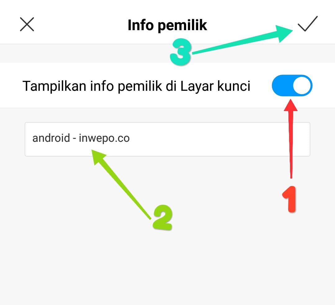 Cara menampilkan info pemilik di layar kunci hp Xiaomi