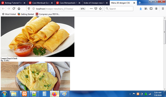 Menu Restoran 3D dengan CSS