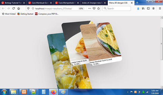 Menu Restoran 3D dengan CSS