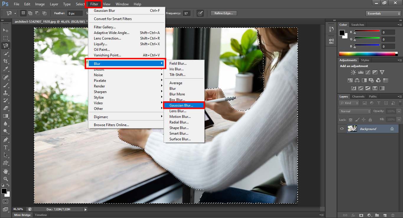 Cara Menambah atau Membuat Efek Autofocus pada Foto di Photoshop