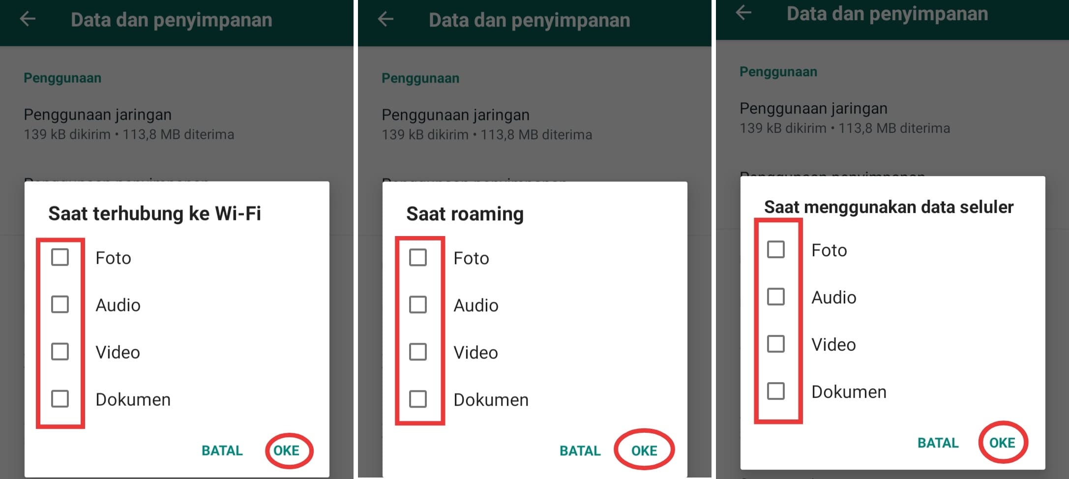 Cara menonaktifkan download otomatis di WhatsApp Android