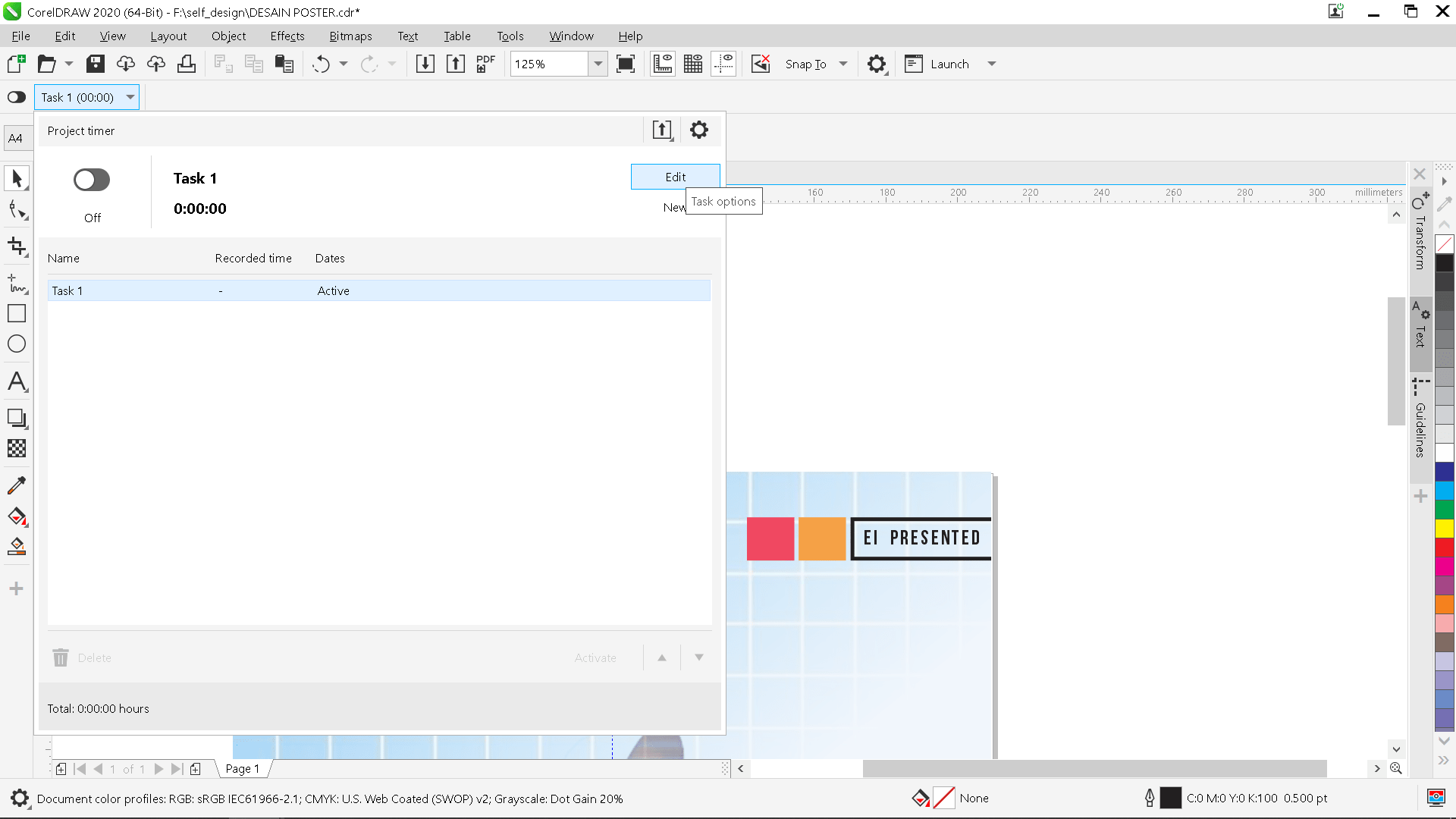 Cara Mengaktifkan Fitur Project Timer di Corel Draw Terbaru