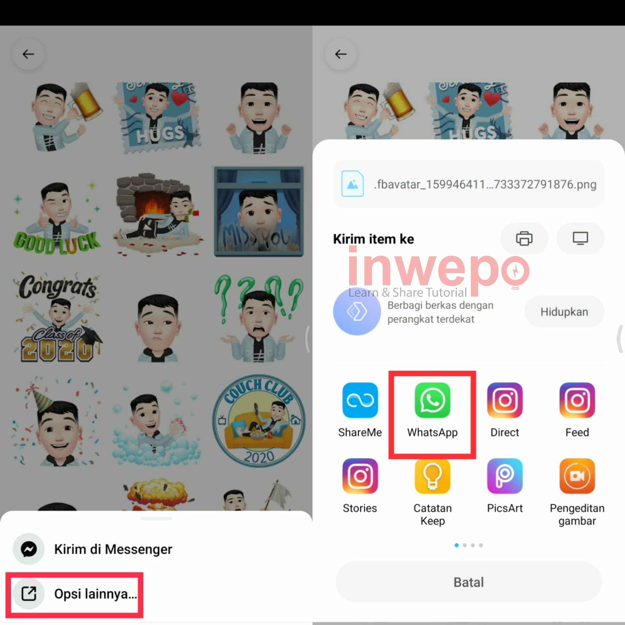 Cara Menggunakan Avatar Facebook di Whatsapp