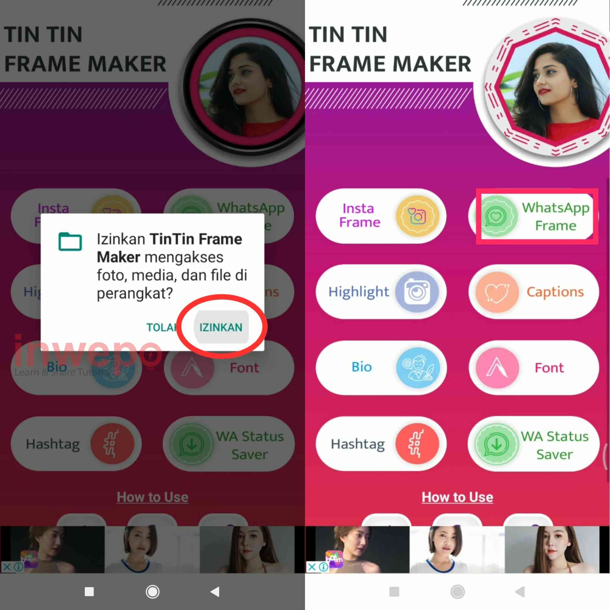 Cara Menambahkan Frame DP WhatsApp