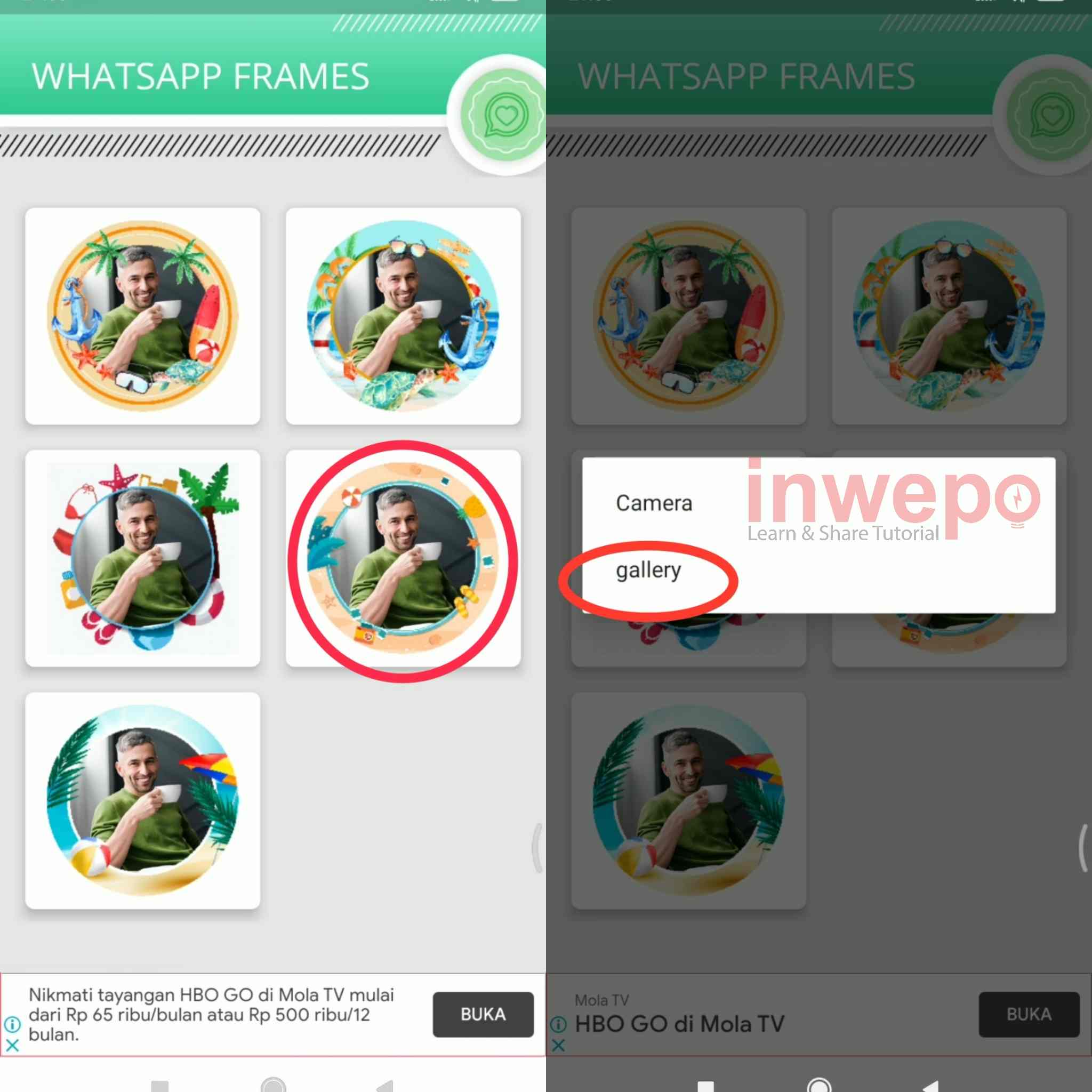 Cara Menambahkan Frame DP WhatsApp