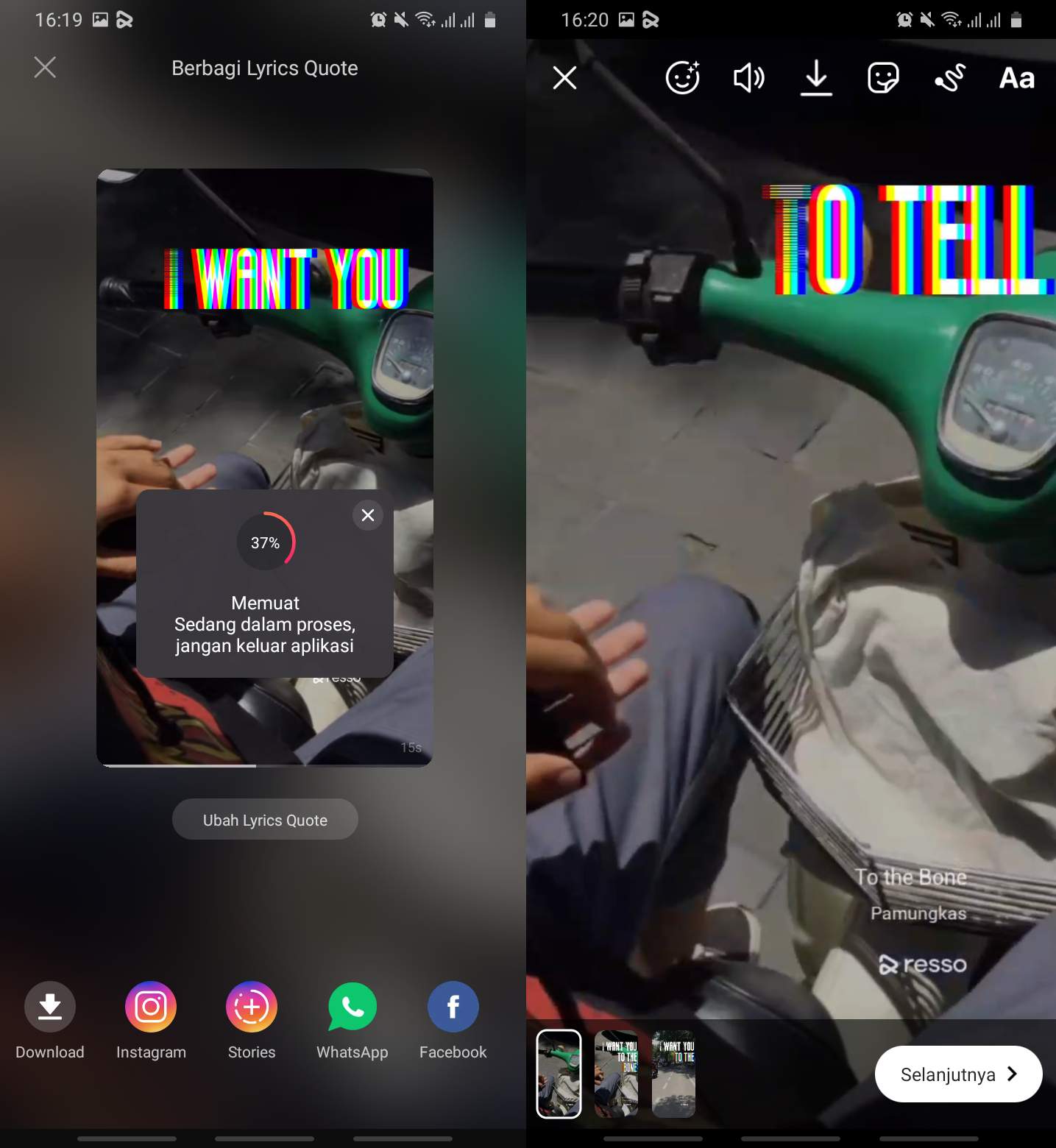Cara Membuat Lirik Lagu Berjalan Di Story Instagram 