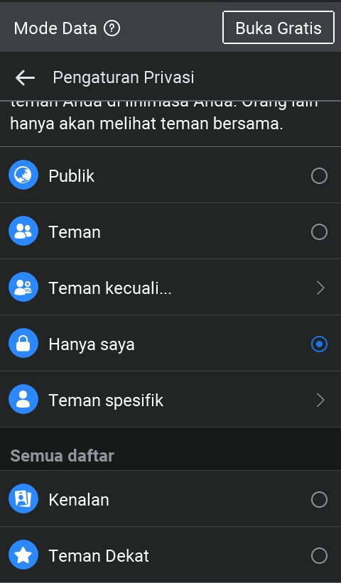 Cara Menyembunyikan Daftar Teman Facebook