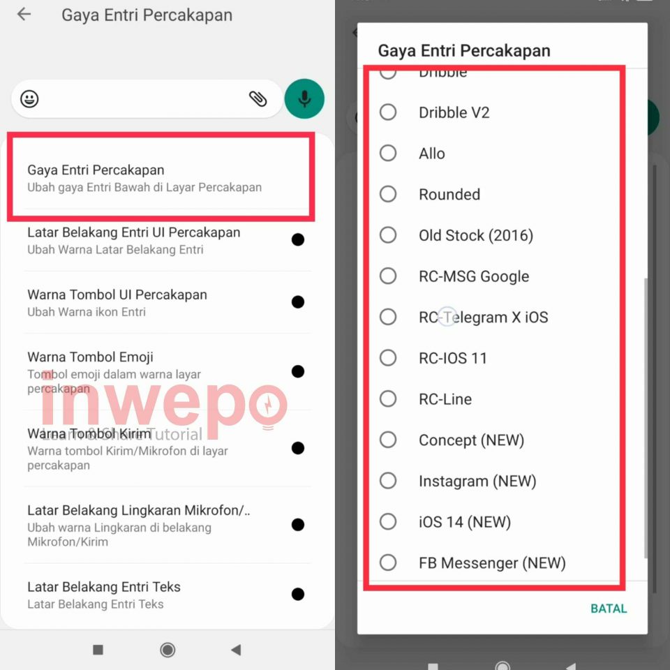 Cara Ganti Tampilan Lampiran dan Gaya Entri WhatsApp Terbaru