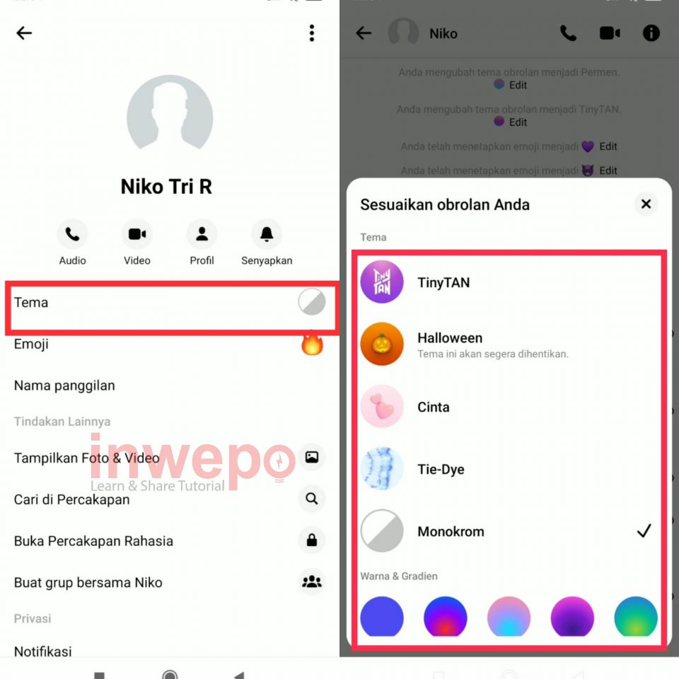 Cara Ganti Tema Messenger & Fitur Senyap Facebook