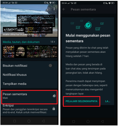Cara Mengaktifkan Fitur Pesan Sementara di WhatsApp