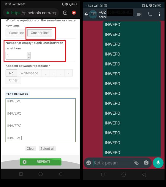 Spam Bom Chat di WhatsApp 3