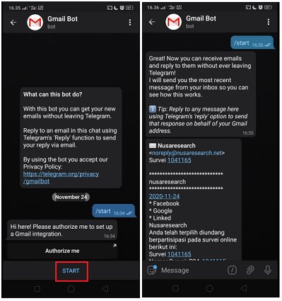 Cara Membuka dan Membalas Pesan Gmail Melalui Telegram