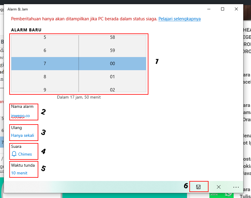 Cara menggunakan alarm di windows 10