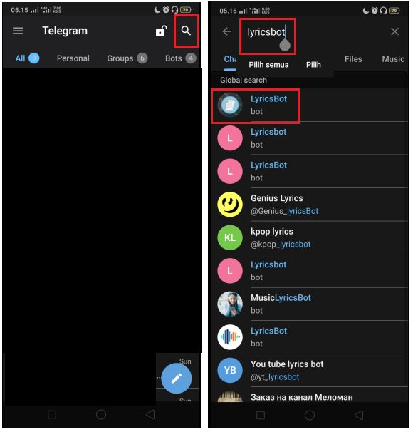 Cara Mudah Mencari Lirik Lagu di Telegram