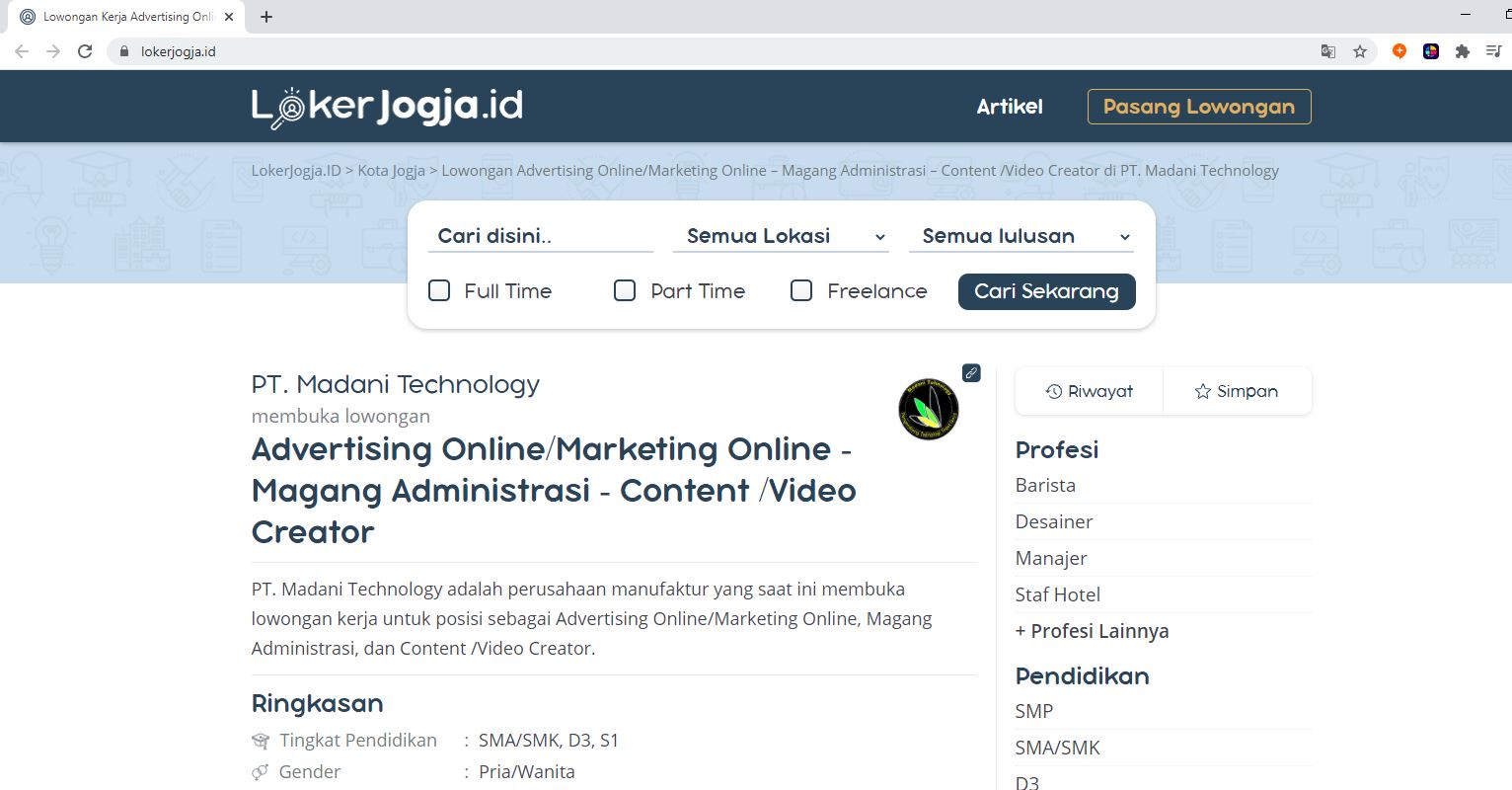 Cara Mengelola Info Lowongan Pekerjaan di Google Melalui PC