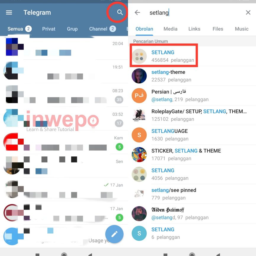 Cara Mengubah Setlang (Bahasa) di Telegram 