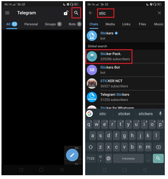 Cara Mencari Stiker di Telegram Stickers Catalogue