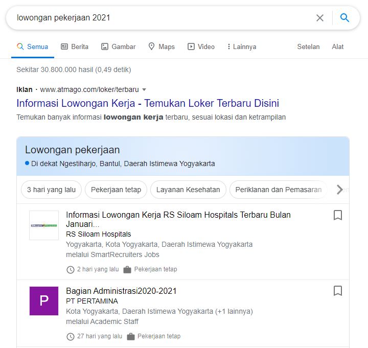 Cara Mengelola Info Lowongan Pekerjaan di Google Melalui PC