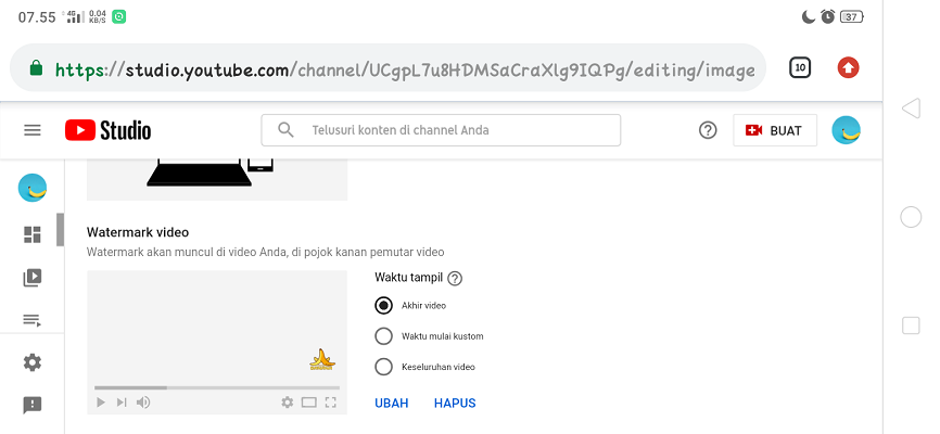 Cara Otomatis Menambahkan Watermark Logo di Semua Video YouTube