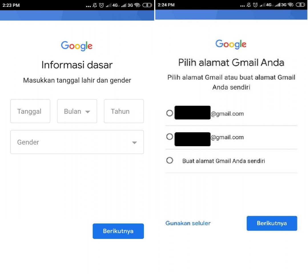 Cara Membuat Email Tanpa Nomor Handphone di Android