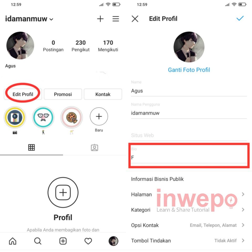 Cara Menambahkan Gambar di Bio Instagram