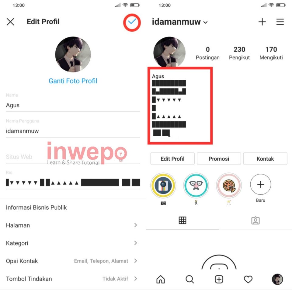 Cara Menambahkan Gambar di Bio Instagram