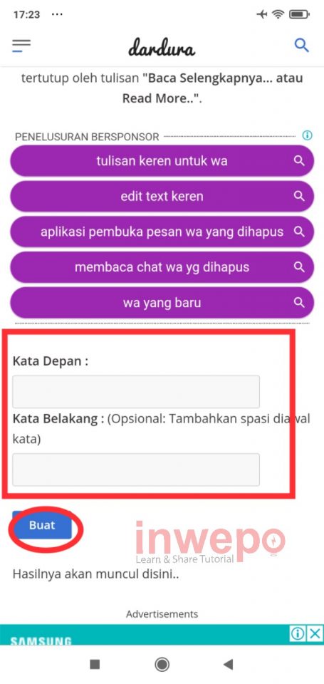 Cara Membuat Pesan Read More Manual di WhatsApp