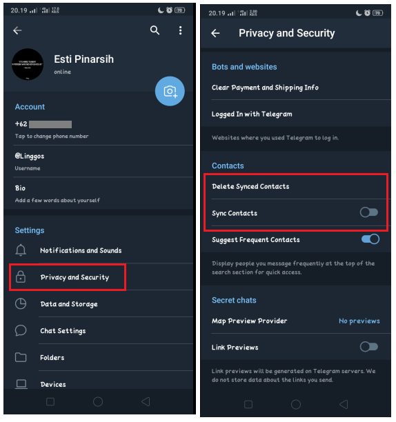 Cara Menyembunyikan Akun Telegram dari Pengguna Lain