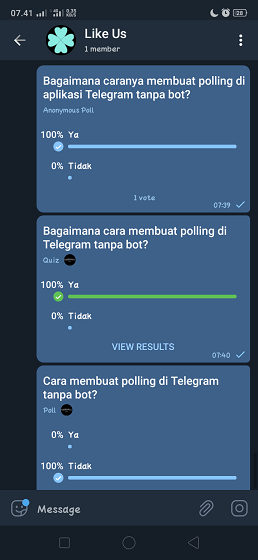 Cara Membuat Polling di Group Telegram Tanpa Bot