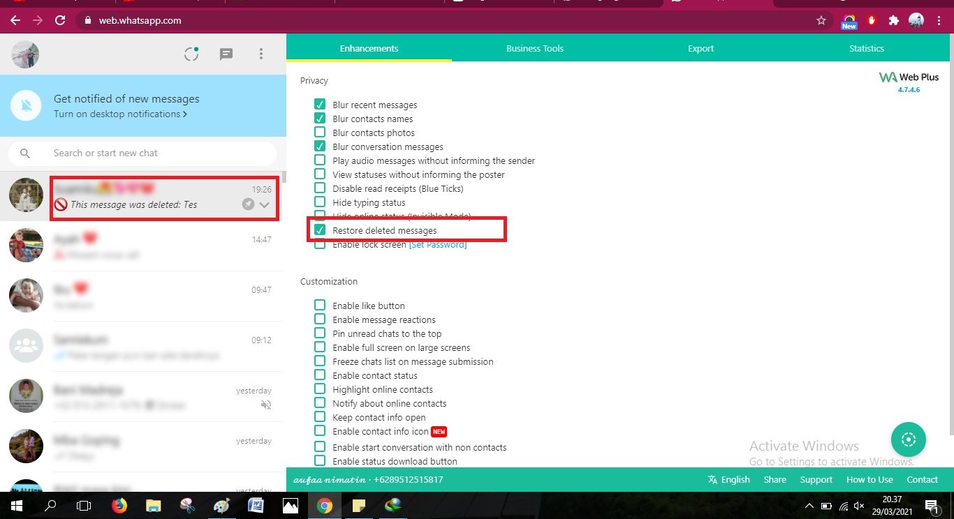 Cara Mudah Melihat Pesan Whatsapp yang Sudah di hapus