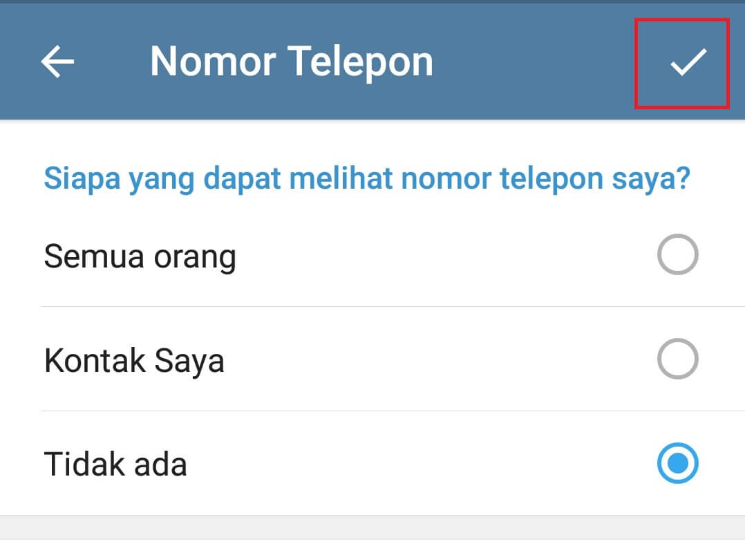 Cara Menyembunyikan No HP di Telegram