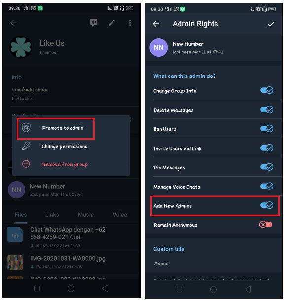 Cara Membuat Anggota Menjadi Admin Group Telegram