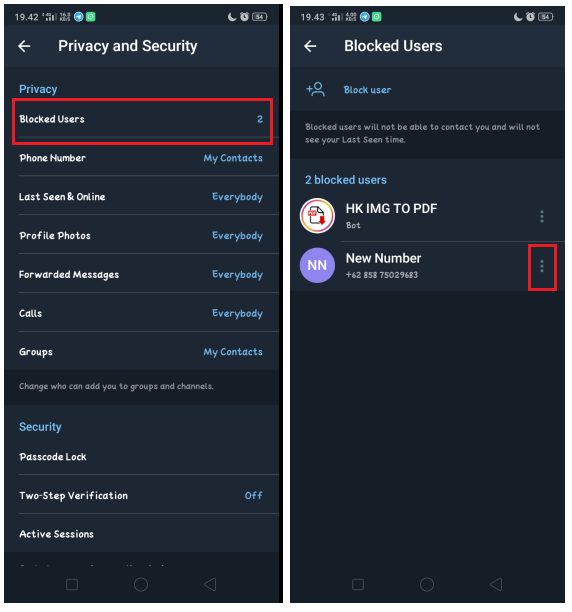 Cara Memblokir Kontak dan Bot di Telegram