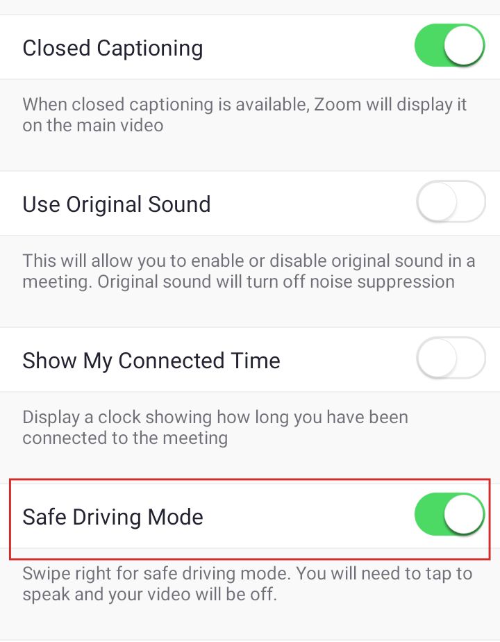 Cara Mengaktifkan Mode Aman Berkendara di Aplikasi Zoom Mobile