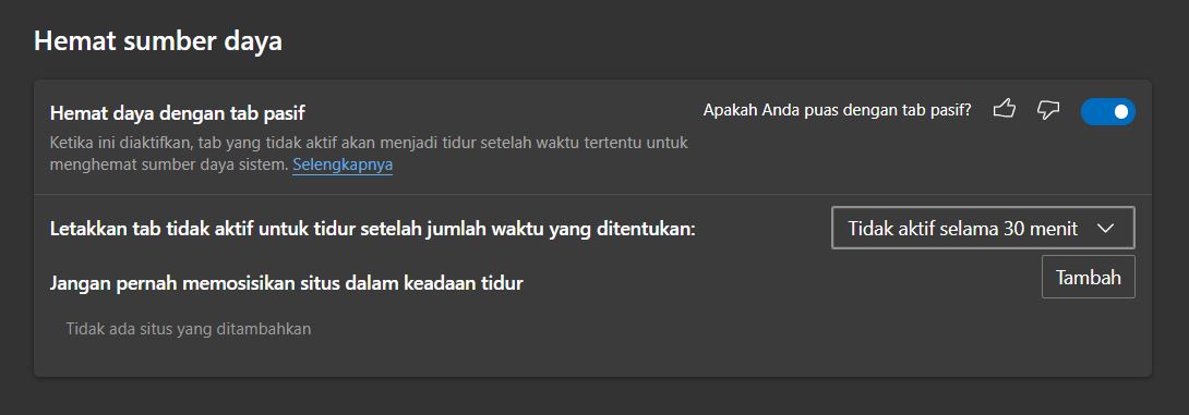 Cara Mengaktifkan Mode Tab Pasif di Microsoft Edge