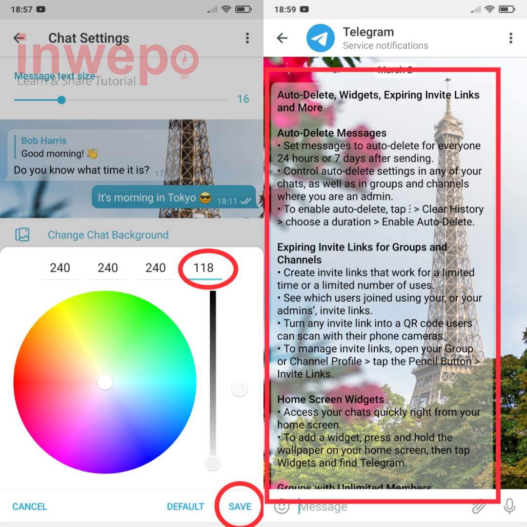 Cara Membuat Bubble Chat Telegram Menjadi Transparan