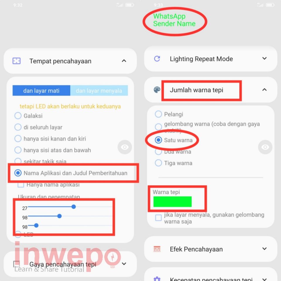 Cara Pasang Led Notifikasi WA dengan Nama Pengirim