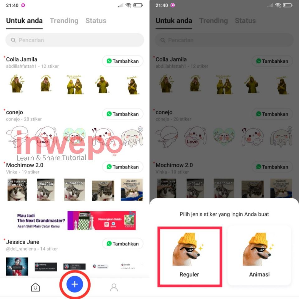 Cara Buat Stiker Text Ramadhan di WhatsApp