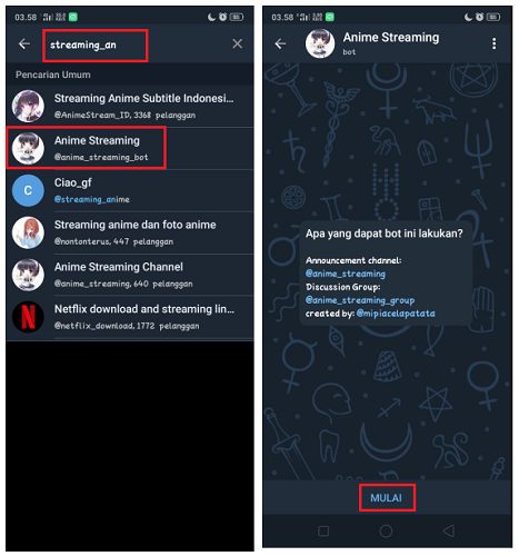 Cara Nonton dan Download Anime di Telegram