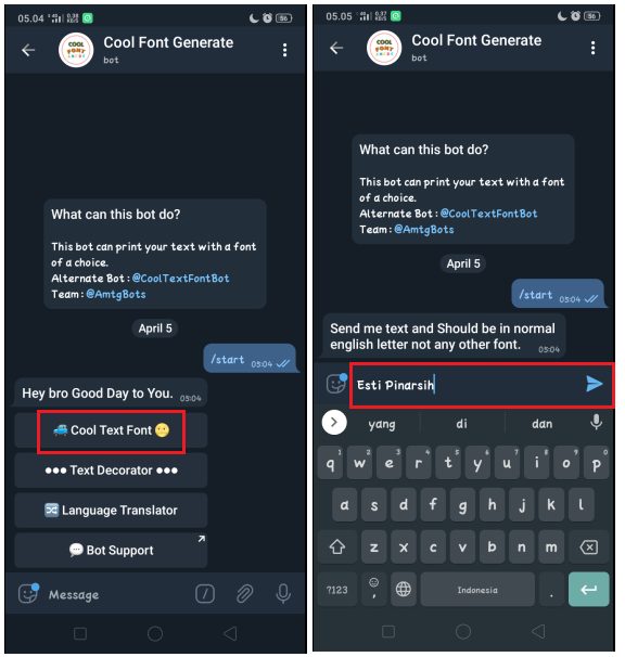 Cara Menampilkan Font Unik pada Nama Profil Telegram