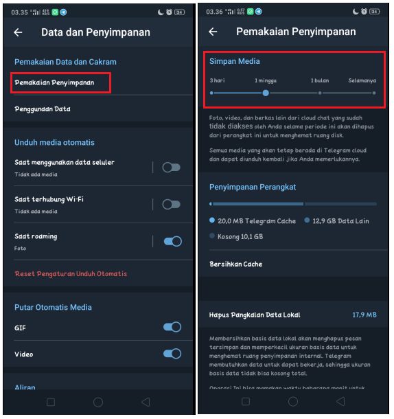 Cara Hapus Otomatis File Media di Telegram