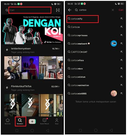 Cara Menampilkan Efek Cartoonify di Video Tik Tok