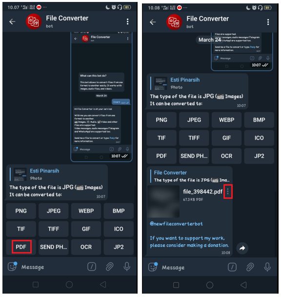 Cara Convert File Gambar, Audio dan Video di Telegram