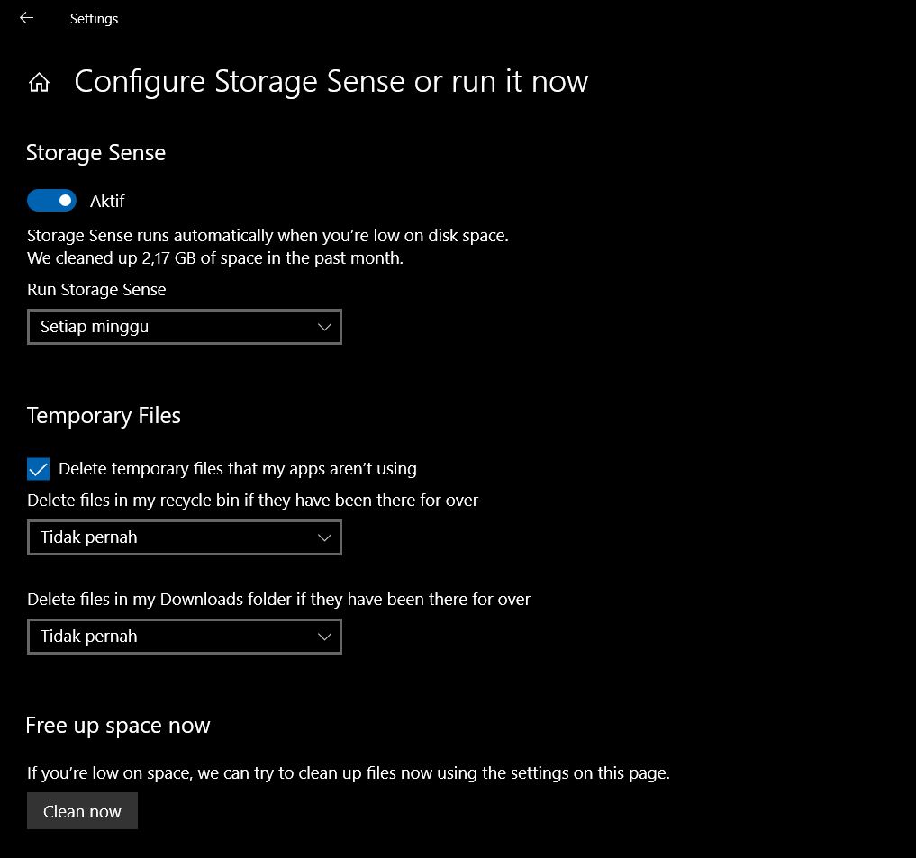 Cara Monitor dan Menghapus Temporary Files Secara Otomatis