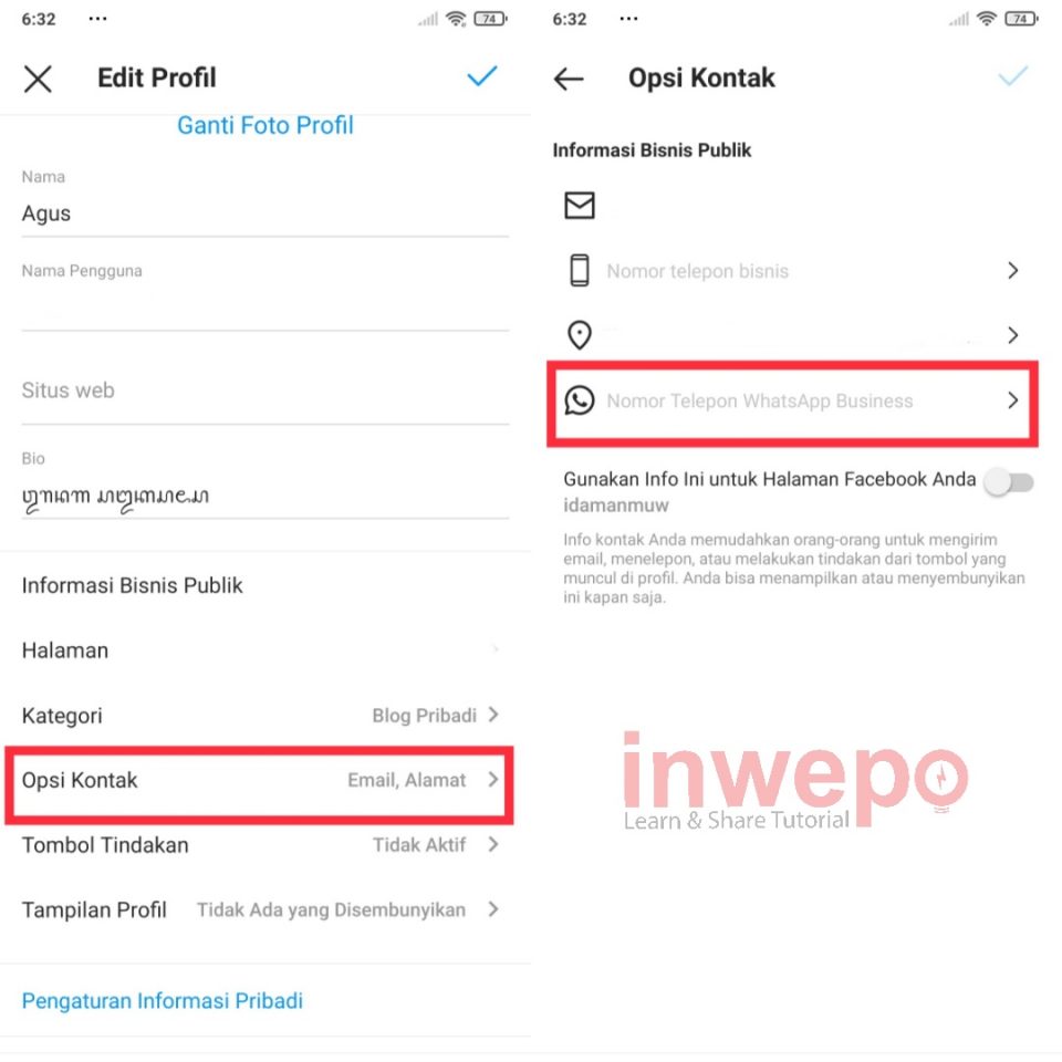 Cara Menambahkan Tombol WhatsApp di Profil Instagram