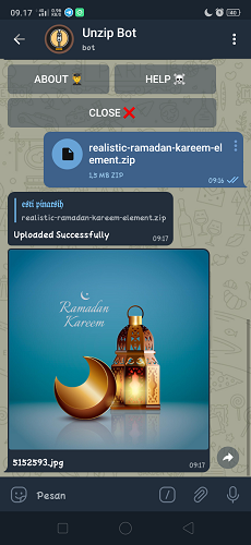 Cara Mengekstrak File Zip Menggunakan Bot Telegram