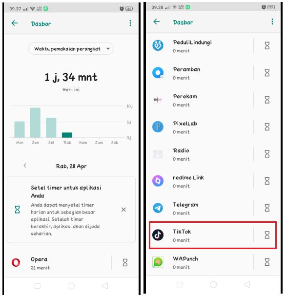 Cara Mengatur Timer Pengingat Aplikasi di HP Realme