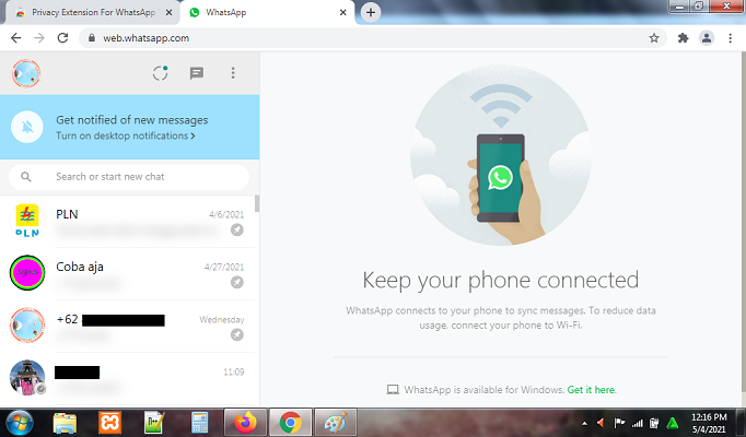 Cara Menyamarkan Chat di WhatsApp Web