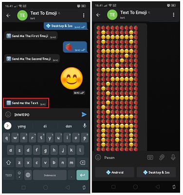 Cara Membuat Emoji Teks dengan Bot di Telegram