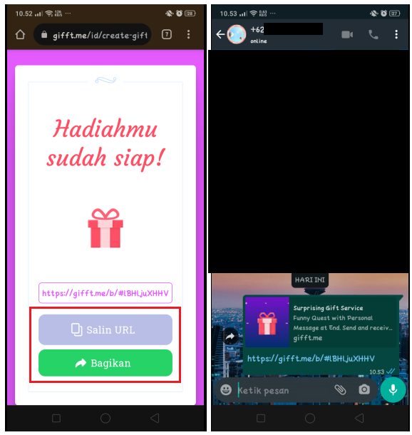 Cara Membuat Hadiah Online di HP Android